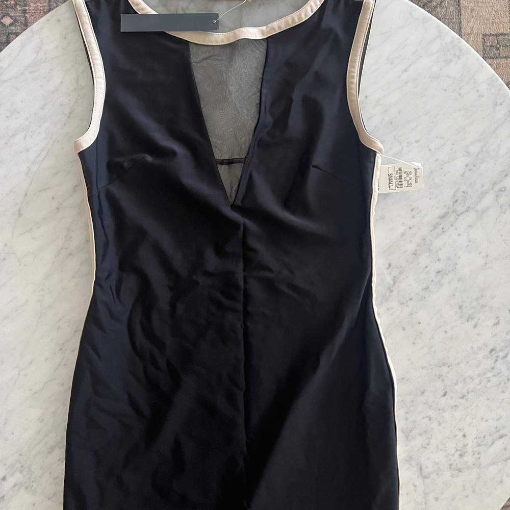 Stella & Jamie Black Dress with Cream Accents